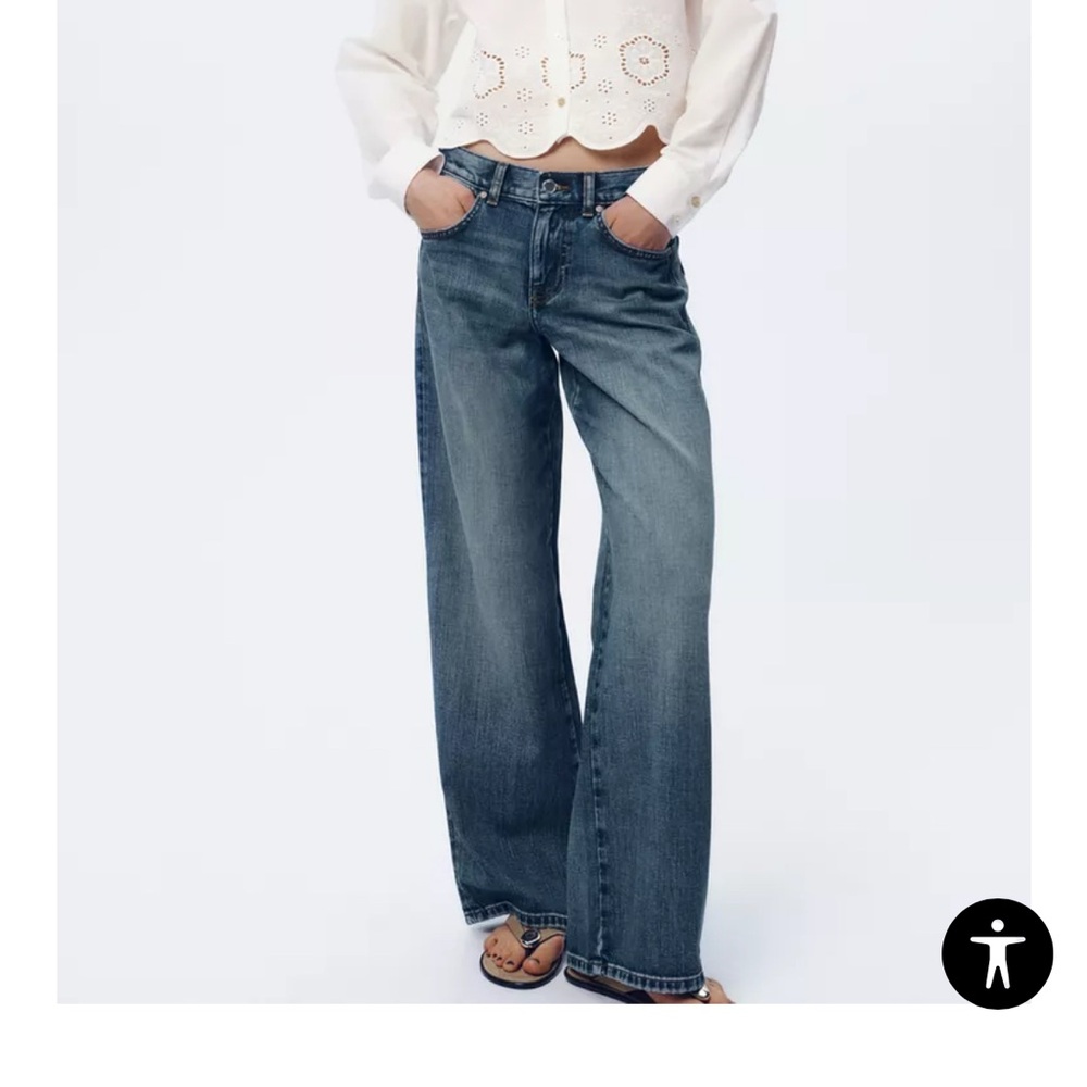 ZARA Mid rise straight leg Women's Blue Jeans USA 2